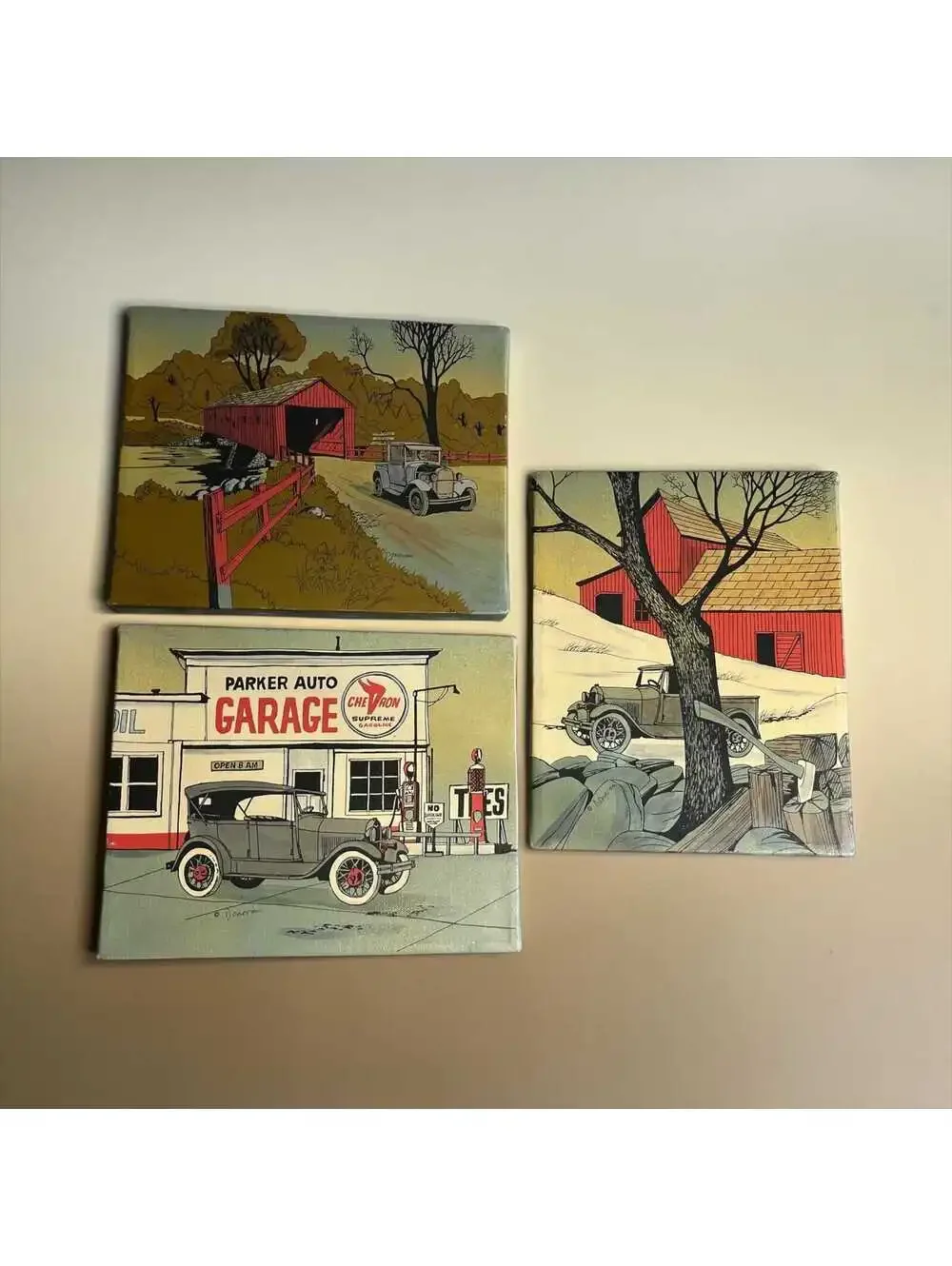 1970s Donovan Americana Canvas Prints (Set of 3)